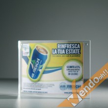 PORTA AVVISI DEPLIANT LOCANDINE FOTO TARGHE DA TAVOLO BANCO FORMATO 15x10 PAB207