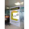 PORTA AVVISI TARGA ADESIVO DA PARETE MURO VETRINA UFFICIO NEGOZIO FORMATO A6 VERTICALE