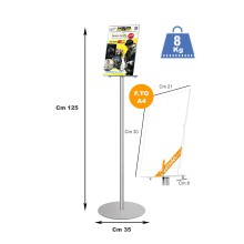ESPOSITORE PUBBLICITARIO A4 DA PAVIMENTO PORTA AVVISI AVVISO INFORMAZIONI SLV08