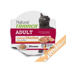 10 PZ MOUSSE ALIMENTO UMIDO CIBO GATTI ADULTI GRANDI CON CARNE RICCA DI POLLO