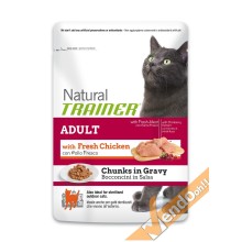 12 PZ BUSTE BOCCONI ALIMENTO UMIDO CIBO GATTI ADULTI GRANDI CON CARNE DI POLLO