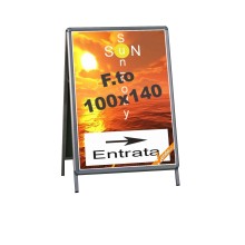 CORNICE ESPOSITIVA CAVALLETTO PUBBLICITARIO BIFACCIALE 140x100 ESPOSITORE CRBF06