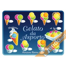LISTINO PREZZI PREZZO ADESIVO GELATO DA ASPORTO PER VETRINE GELATERIA GELATERIE