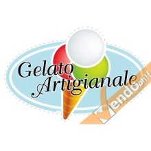 ADESIVO SAGOMATO GELATO ARTIGIANALE PER VETRINE FINESTRE GELATERIA GELATERIE