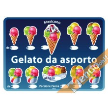 LISTINO PREZZI PREZZO ADESIVO GELATO DA ASPORTO PER VETRINE GELATERIA GELATERIE