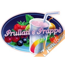 ADESIVO SAGOMATO FRULLATI E FRAPPE VETRINE FINESTRE GELATERIA GELATERIE BAR