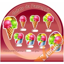 LISTINO ADESIVO GELATO DA PASSEGGIO PER BANCO VETRINE GELATERIA GELATERIE