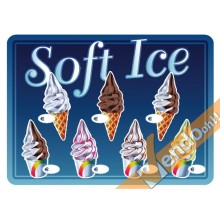 LISTINO ADESIVO GELATO SOFT ICE SCRIVI PREZZO PER VETRINE GELATERIA GELATERIE