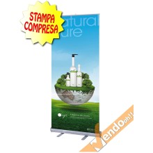 BANNER ROLL UP ROLL-UP ESPOSITORE PUBBLICITARIO DA PAVIMENTO VERTICALE 87X200