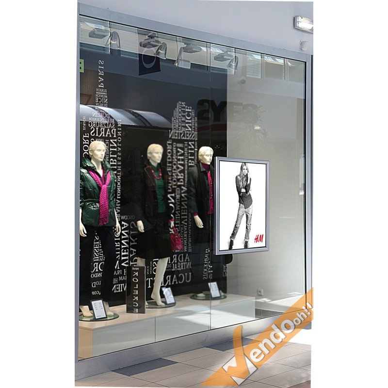 CORNICE ESPOSITIVA PUBBLICITARIA BIFACCIALE F.TO A3 DA VETRATA VETRINA VETRO