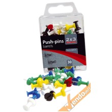 KIT 30 SPILLI COLORATI FERMA FOGLI PER LAVAGNE BACHECHE SUGHERO LEGNO POSTER