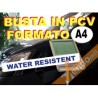 BUSTA IN PVC RESISTENTE ALL'ACQUA PIOGGIA ESPOSITORI CORNI CAVALLETTI F.TO A4