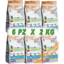 FITNESS3 PUPPY E JUNIOR MINI PESCE RISO CROCCHETTE CANE CUCCIOLO 2 KG PER 6 PZ