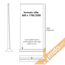 BANNER ROLL UP ROLL-UP ESPOSITORE PUBBLICITARIO DA PAVIMENTO VERTICALE 85X230 cm