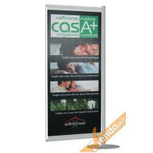 ESPOSITORE PUBBLICITARIO PORTA BANNER CON BASE DA PAVIMENTO VERTICALE 60X180