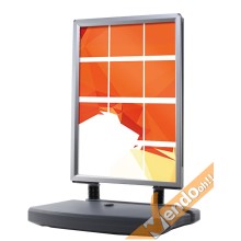 CAVALLETTO PUBBLICITARIO ESPOSITORE BIFACCIALE 70X100 ANTI VENTO ZAVORRABILE