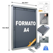 CORNICE ESPOSITIVA F.TO A4 PUBBLICITARIA APPENDERE SU PARETE MURO NEGOZIO CRPT01