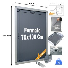 CORNICE ESPOSITIVA PUBBLICITARIA 70x100 DA MURO UFFICIO NEGOZIO AGENZIA CRPT06