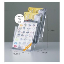 ESPOSITORE PORTA DEPLIANT PUBBLICITA' DA BANCO SCRIVANIA 3 TASCHE F.TO A5  PDB301