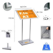 PORTA MENU' RISTORANTE HOTEL ESPOSITORE A LEGGIO DA PAVIMENTO A CORNICE F.TO A2