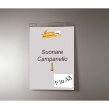 PORTA AVVISI TARGA CON FORI DA PARETE MURO UFFICIO NEGOZIO AZIENDA FORMATO A5 VERTICALE