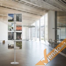 ESPOSITORE PUBBLICITARIO DA PAVIMENTO A PIANTANA 8 PAG A4 VERTICALE ALMA002/V