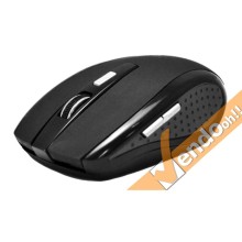 MOUSE OTTICO MAUSE WIRELESS SENZA FILO 6 TASTI COLORE NERO SUPERFICE GOMMATA
