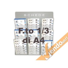 ESPOSITORE DA PARETE 1/3 DI A4 PORTA DEPLIANT IN PLEXIGLASS 4 TASCHE META022A