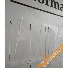 ESPOSITORE DA PARETE 1/3 DI A4 PORTA DEPLIANT IN PLEXIGLASS 4 TASCHE META022A