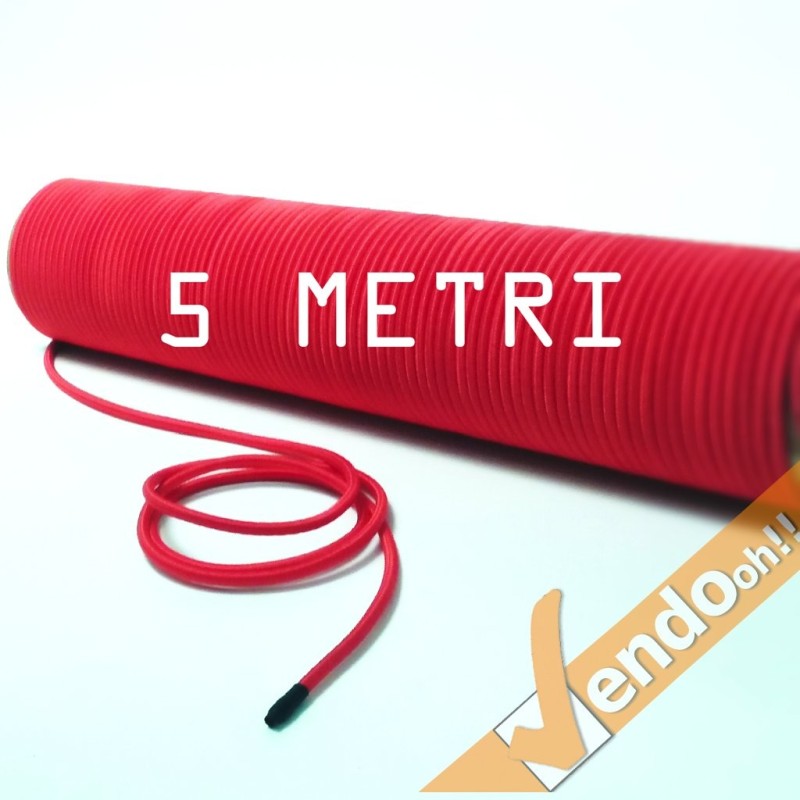 CORDINO CORDONCINO CORDA ELASTICA DIAMETRO 5MM LUNGHEZZA 5 METRI ROSSA MUSE003