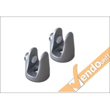 KIT 2 ATTACCHI PER TARGHE E PANNELLI A BANIDERA SUPPORTI PORTA AVVISI DA PARETE