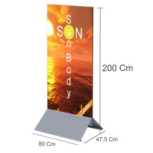 TOTEM PUBBLICITARIO BIFACCIALE ESPOSITORE DA PAVIMENTO BASE DA TERRA TIV002