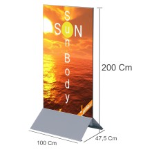 TOTEM PUBBLICITARIO BIFACCIALE ESPOSITORE DA PAVIMENTO BASE DA TERRA TIV002