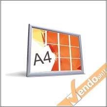ESPOSITORE PUBBLICITARIO DA BANCO A CORNICE FORMATO A4 CON BASE APPOGGIO ADESIVA