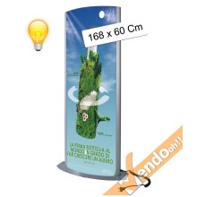 TOTEM PUBBLICITARIO ESPOSITORE DA TERRA BIFACCIALE COMUNICAZIONI E INDICAZIONI