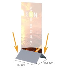 BASE 80 CM IN METALLO PER TOTEM PUBBLICITARIO BIFACCIALE ESPOSITORE DA PAVIMENTO