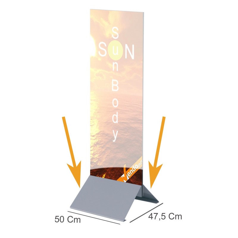 BASE 50 CM IN METALLO PER TOTEM PUBBLICITARIO BIFACCIALE ESPOSITORE DA PAVIMENTO