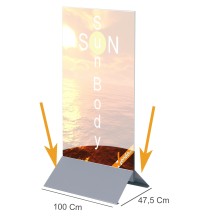 BASE 60 CM IN METALLO PER TOTEM PUBBLICITARIO BIFACCIALE ESPOSITORE DA PAVIMENTO
