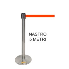 COLONNA COLONNINA A NASTRO 5 METRI COLORE ROSSO SEGNA PERCORSO DELIMITA AREA FILA AEROPORTO