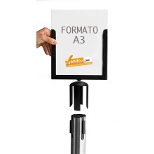 PORTA COMUNICAZIONI PORTA AVVISI CARTELLO FORMATO A3 VERTICALE PER COLONNINA DELIMITA AREA