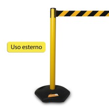 COLONNINA PER CANTIERI DA ESTERNO GIALLA NASTRO GIALLO-NERO E MANIGLIA TENDIFLEX