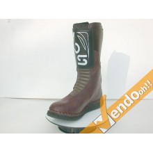 STIVALE STIVALI BROWN MOTO TRIAL QUAD VERA PELLE VERO ARTIGIANATO MADE IN ITALY