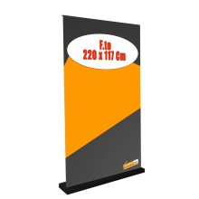 ESPOSITORE ROLL-UP ROLLUP 200X120 BASE NERA PERSONALIZZABILE PORTATILE IN VALIGIETTA