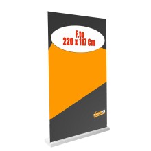 ESPOSITORE ROLL-UP ROLLUP 200X120 BASE BIANCA PERSONALIZZABILE PORTATILE IN VALIGIA