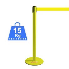 COLONNINA GIALLA 15 KG A BASE PIATTA NASTRO GIALLO TENDINASTRO TENDIFLEX TENDILINEA
