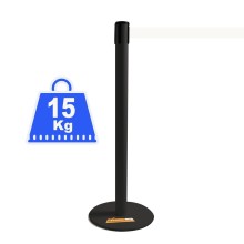 COLONNINA NERA 15 KG A BASE PIATTA NASTRO BIANCO TENDINASTRO TENDIFLEX TENDILINEA
