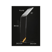 LEGGIO IN PLEXIGLASS ESPOSITORE DA PAVIMENTO PORTA AVVISI CORNICE A SCATTO A4