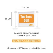 BANNER COMPRESO DI STAMPA 1 LATO PER COLONNINE DELIMITA AREA PRIVACY SEPARA CODE