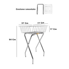CESTONE IN METALLO ACCIAIO BANCARELLA ESPOSITORE CESTO A RETE DA PAVIMENTO 77X57