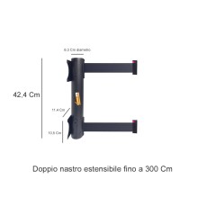 ATTACCO A MURO CON NASTRO COLONNA COLONNINA HOTEL SEGNA PERCORSO DELIMITA AREA